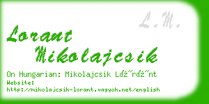 lorant mikolajcsik business card